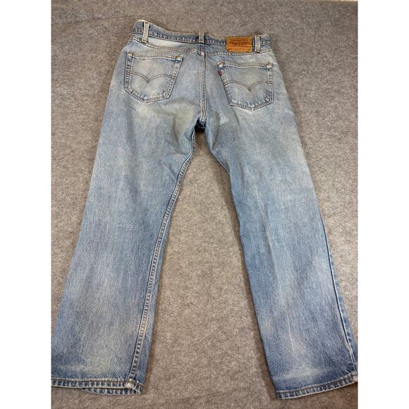 VINTAGE 80s Levis 505 Jeans Mens 36x29 Blue Denim Straight Leg Regular Fit Retro - Picture 2 of 8